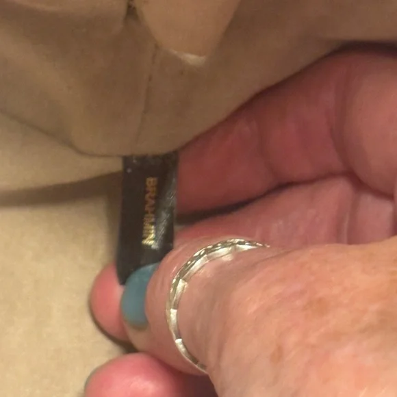 Brahmin Tan Melbourne Collection Croc Embossed Alma Handbag - Picture 13 of 17